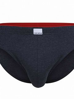 Трусы из меланжевого трикотажа с контрастной отделкой на поясе CECEBA FG010160/M-3XL Темно-Синий